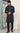 Navy Blue Cotton Kurta Set for Men with Embroidered Detailing – BBCMR 04631